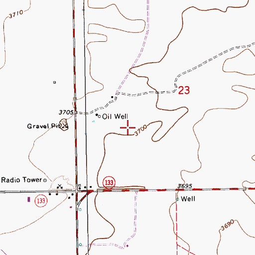 Topographic Map of 10197 Water Well, NM