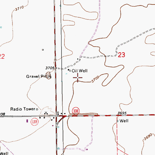 Topographic Map of 10198 Water Well, NM