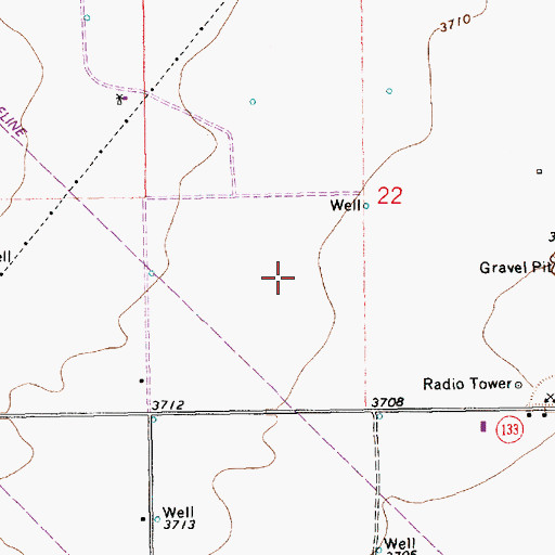 Topographic Map of 10199 Water Well, NM
