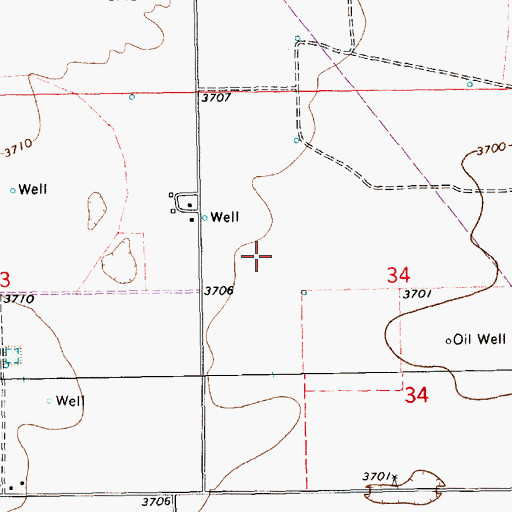Topographic Map of 10202 Water Well, NM