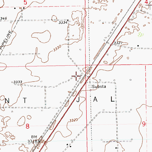 Topographic Map of 10530 Water Well, NM