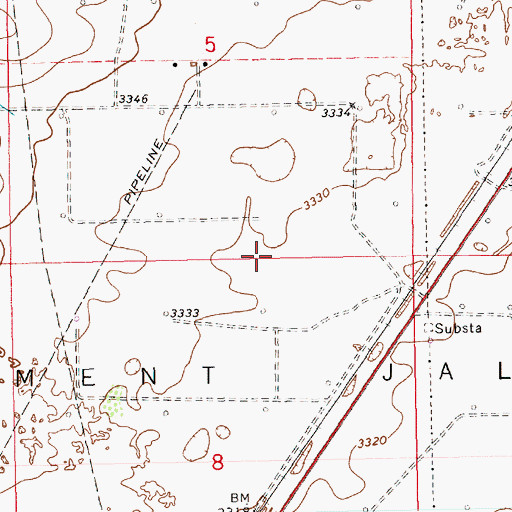 Topographic Map of 10529 Water Well, NM