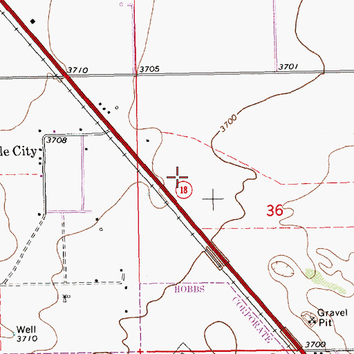 Topographic Map of 10235 Water Well, NM