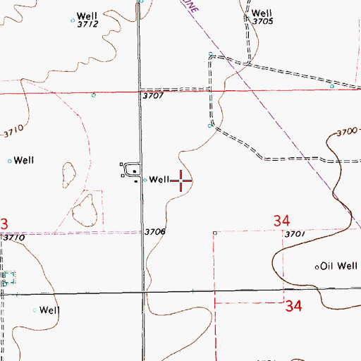 Topographic Map of 10203 Water Well, NM