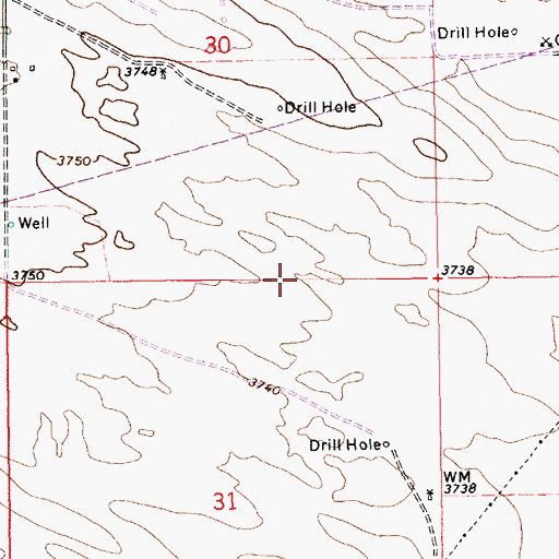 Topographic Map of 10201 Water Well, NM