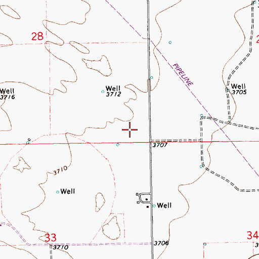 Topographic Map of 10200 Water Well, NM