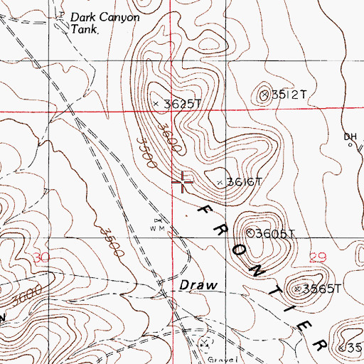 Topographic Map of 10267 Water Well, NM