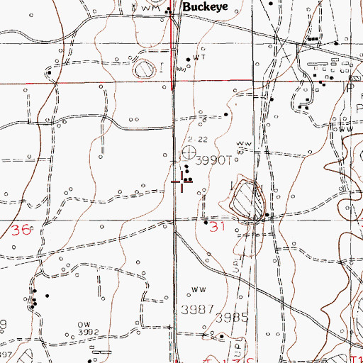 Topographic Map of 11327 Water Well, NM