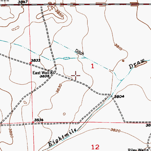 Topographic Map of 10483 Water Well, NM