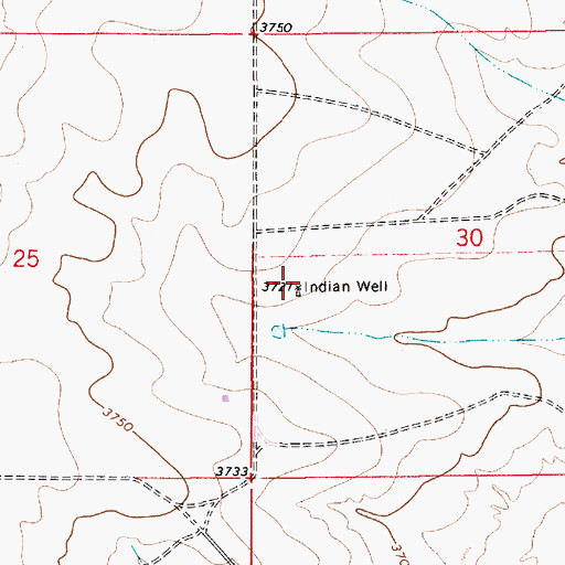 Topographic Map of 10697 Water Well, NM