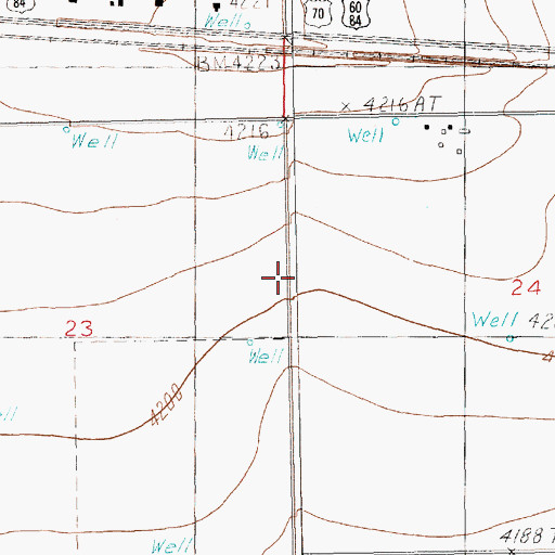 Topographic Map of 10038 Water Well, NM