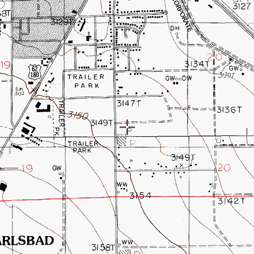 Topographic Map of 10235 Water Well, NM