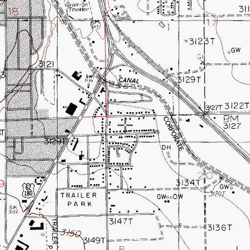 Topographic Map of 10232 Water Well, NM