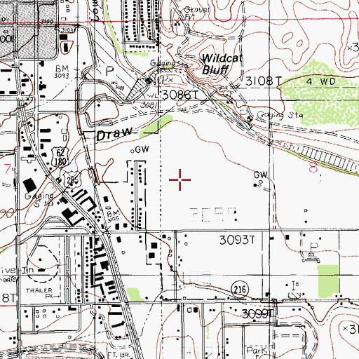 Topographic Map of 10224 Water Well, NM