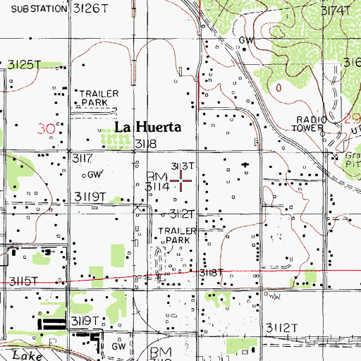 Topographic Map of 10199 Water Well, NM