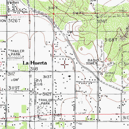 Topographic Map of 10197 Water Well, NM