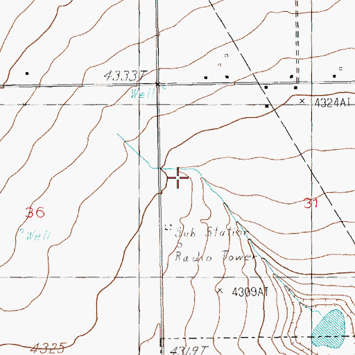 Topographic Map of 10749 Water Well, NM
