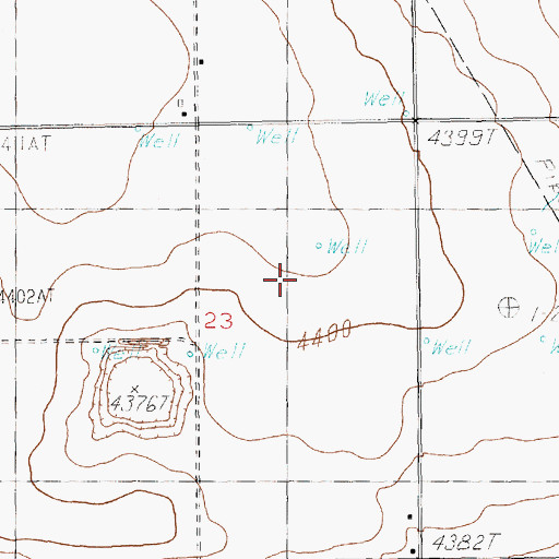 Topographic Map of 10437 Water Well, NM