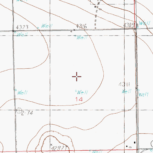 Topographic Map of 10063 Water Well, NM