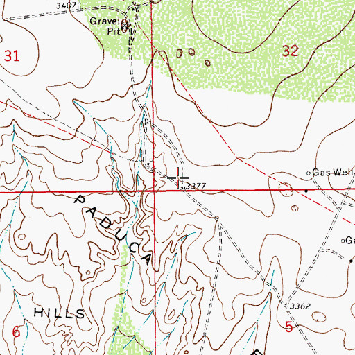 Topographic Map of 13633 Water Well, NM