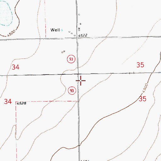 Topographic Map of 10211 Water Well, NM