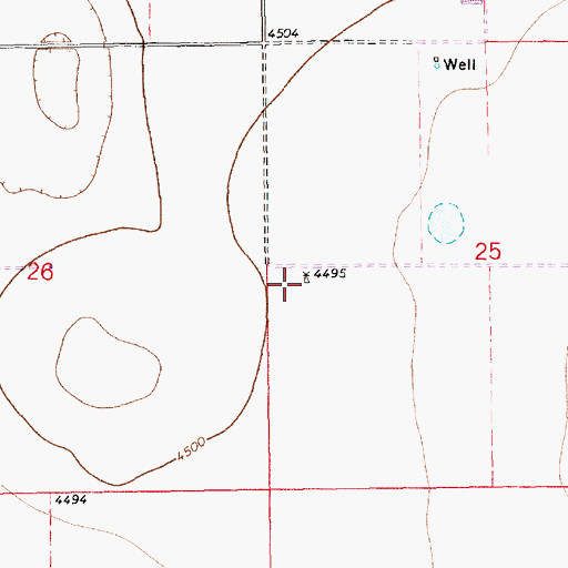 Topographic Map of 11448 Water Well, NM