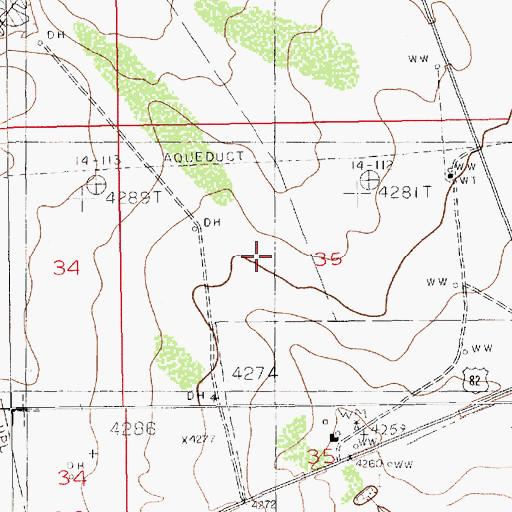Topographic Map of 11062 Water Well, NM