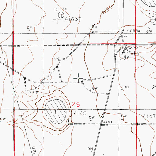 Topographic Map of 11070 Water Well, NM