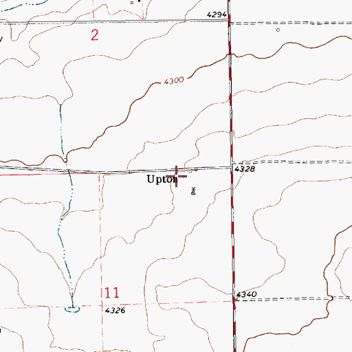 Topographic Map of Upton Cemetery, NM
