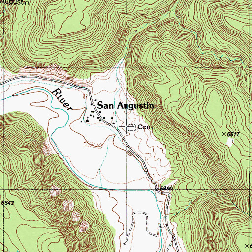 Topographic Map of San Augustin Cemetery, NM
