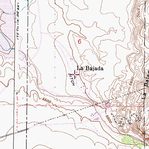 Topographic Map of La Bajada Cemetery, NM