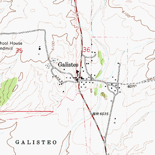 Topographic Map of Old Galisteo Cemetery, NM