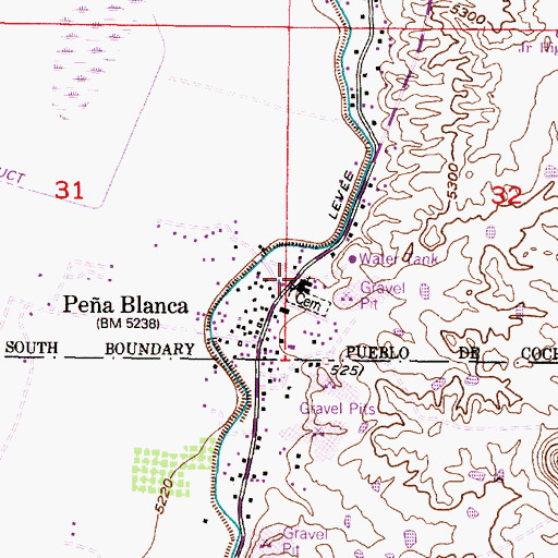 Topographic Map of Pea Blanca Cemetery, NM