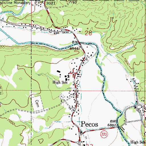 Topographic Map of Old Saint Anthony's Church Cemetery, NM