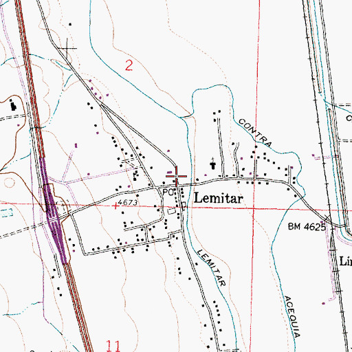 Topographic Map of Lemitar Cemetery, NM
