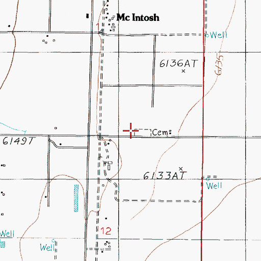 Topographic Map of McIntosh Cemetery, NM