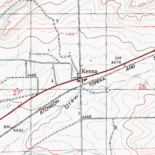 Topographic Map of Kenna Cemetery, NM