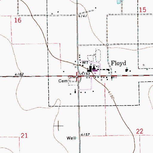 Topographic Map of Floyd Cemetery, NM