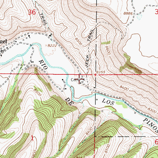 Topographic Map of San Miguel Cemetery, NM