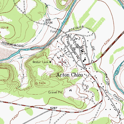 Topographic Map of Old Anton Chico Cemetery, NM