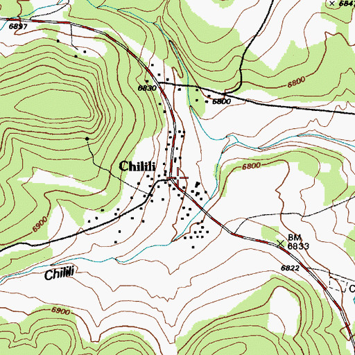 Topographic Map of Chilili Cemetery, NM