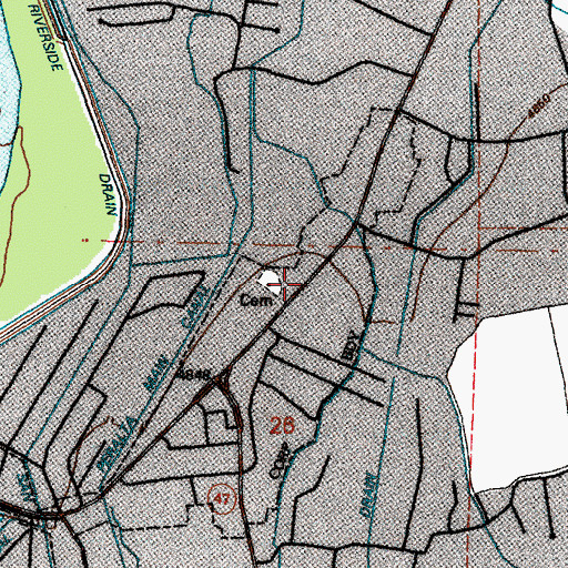 Topographic Map of Sangre de Cristo Cemetery, NM