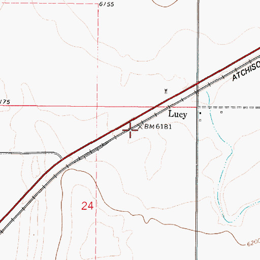 Topographic Map of Lucy Cemetery, NM