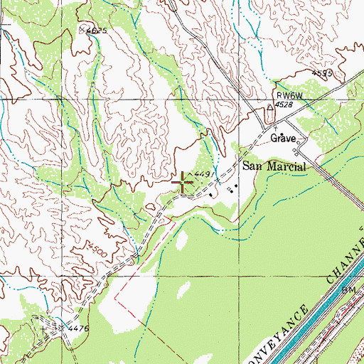 Topographic Map of San Marcial Cemetery, NM