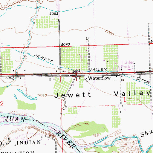 Topographic Map of Waterflow Cemetery, NM