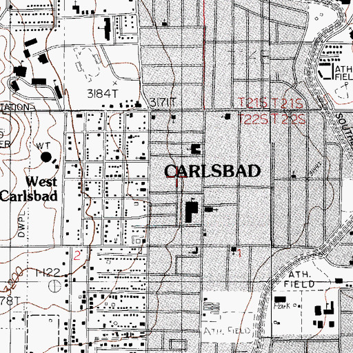 Topographic Map of 10208 Water Well, NM