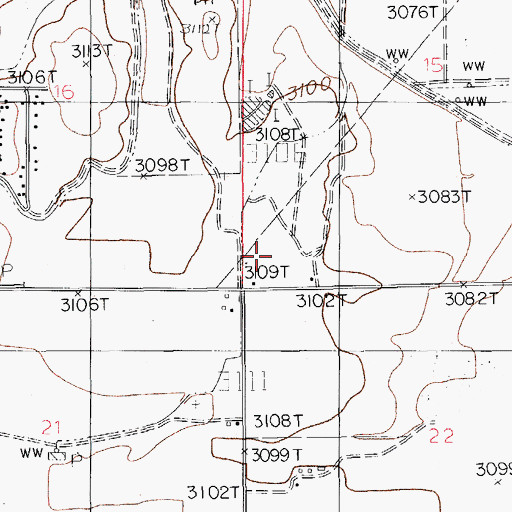 Topographic Map of 10229 Water Well, NM