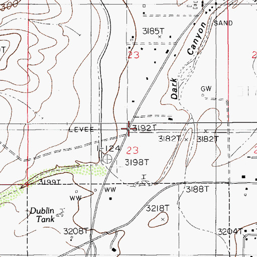 Topographic Map of 10215 Water Well, NM