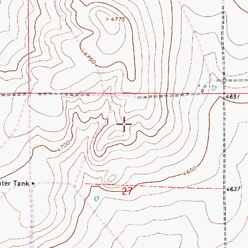 Topographic Map of 10733 Water Well, NM