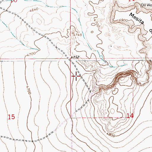 Topographic Map of 10721 Water Well, NM